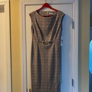 Calvin Klein Quality Tailoring Timeless Sexy Gold Hardware Dress NWT